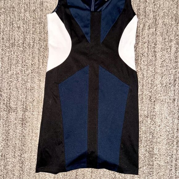Ann Taylor Loft Colorblock Sheath Dress in Navy/White/Black Size 6P - Picture 5 of 9